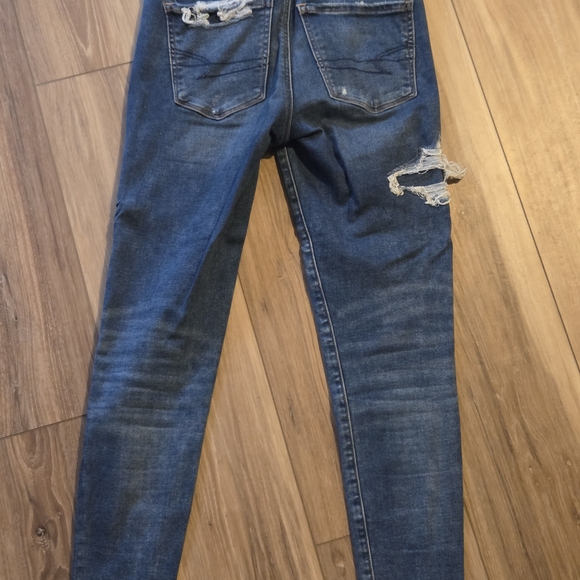 American Eagle Outfitters Ripped Blue Skinny Jeans - Picture 4 of 10